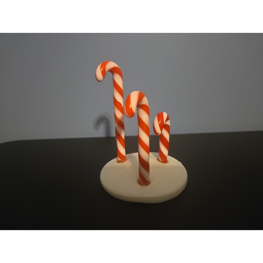 Vintage Hand‎ Blown Art Glass 3 Candycanes Mold